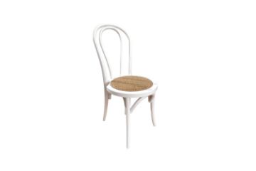 Picture of [FLOOR MODEL CLEARANCE] RAYMON Solid Beech Wood Dining Chair with Rattan Seat (White)