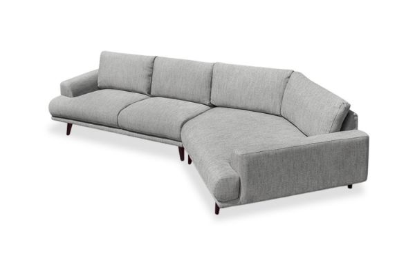 Picture of  [FLOOR MODEL CLEARANCE] BIANCA Angular Chaise Sofa (Light Grey) - Angled End Sofa Facing Right