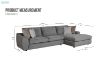 Picture of  [FLOOR MODEL CLEARANCE] HAYVA Feather-Filled Fabric Sectional Sofa - Chaise Facing Right