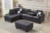 Picture of  [FLOOR MODEL CLEARANCE]  NEBULA Premium Sectional Sofa with Storage Ottoman - Chaise Facing Left (Dark Grey)