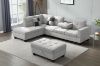 Picture of  [FLOOR MODEL CLEARANCE]  NEBULA Sectional Sofa with Storage Ottoman & Drop-Down Console (Light Grey) - Facing Right