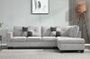 Picture of  [FLOOR MODEL CLEARANCE]  NEBULA Sectional Sofa with Storage Ottoman & Drop-Down Console (Light Grey) - Facing Right