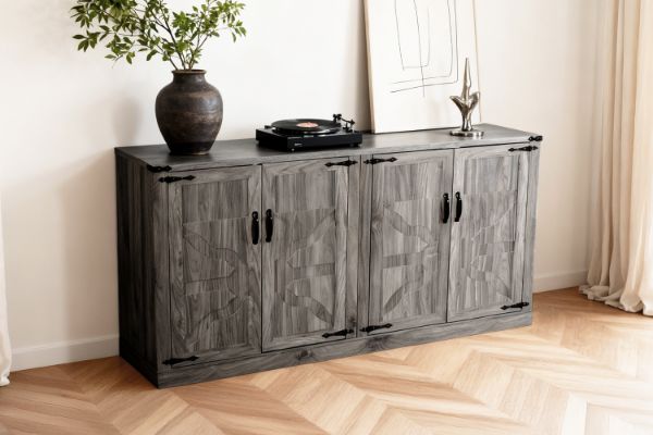 Picture of  [FLOOR MODEL CLEARANCE]  DORN 4-Door Storage Cabinet with Shelves (Grey) - copy