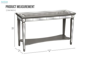 Picture of [FLOOR MODEL CLEARANCE] PALLIE Tempered Glass Top Segmented Mirror Console Table