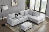 Picture of [FLOOR MODEL CLEARANCE]DEVON Fabric Sectional Sofa with Storage Ottoman (Grey) - Chaise Facing Right