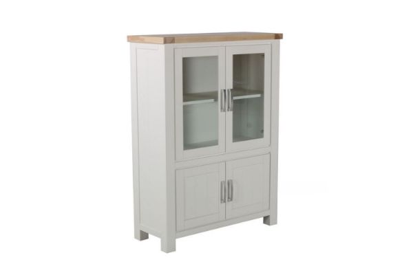 Picture of [FLOOR MODEL CLEARANCE] SICILY 130x100cm 4-Door Solid Wood with Ash Top Display Cabinet