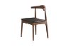 Picture of HORN Solid Wood Dining Chair with Black Cushion (Walnut)