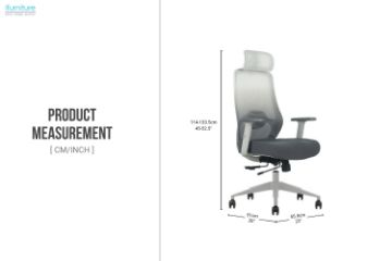 Picture of AVERY High Back Office Chair with Adjustable Lumbar Support, Lift-Up Armrests & Seat Slider