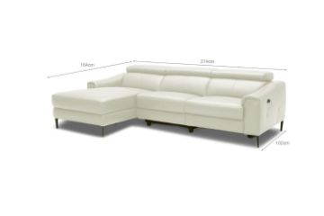 Picture of EDICOTT 100% Genuine Leather Power Reclining Sectional Chaise Facing Left Sofa