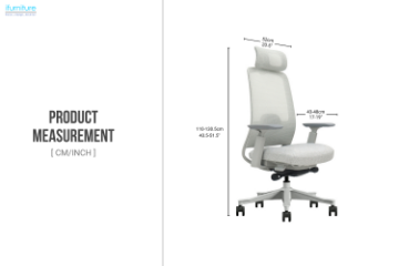 Picture of VEYRA Premium High Back Office Chair with Adjustable Headrest, Backrest & Lumbar Support, 3D Armrests and Seat Slider  