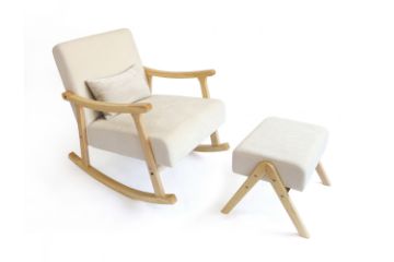Picture of LULA Solid Wood Rocking Chair with Ottoman