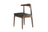 Picture of HORN Solid Wood Frame Dining Chair with Black Cushion (Walnut)
