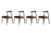 Picture of HORN Solid Wood Frame Dining Chair with Black Cushion (Walnut)