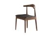 Picture of HORN Solid Wood Dining Chair with Black Cushion (Walnut) - Each