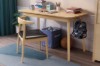 Picture of HORN Solid Wood Frame Dining Chair with Black Cushion (Natural Color)