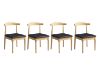 Picture of HORN Solid Wood Dining Chair with Black Cushion (Natural Color) - 4 Chairs in 1 Carton