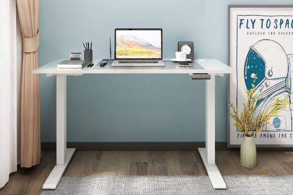 Picture of  [FLOOR MODEL CLEARANCE] UP1 120 TWIN MOTOR Electric Height Adjustable Standing Desk (White)
