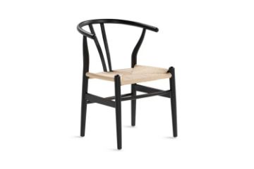 Picture of WISHBONE Solid Beech Wood Y Replica Chair (Black) - 49x57x75