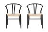 Picture of WISHBONE Solid Beech Wood Y Replica Chair (Black) - 49x57x75