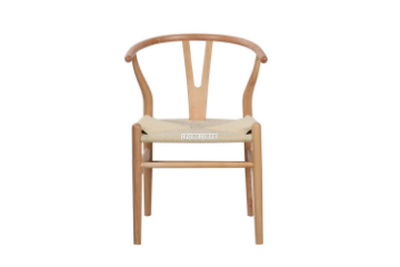 Picture of WISHBONE Solid Beech Wood Y Replica Chair (Natural Frame-Beige Seat) - 49x57x75