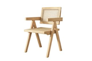 Picture of CHANDIGARH Solid Wood Replica Armchair (Natural) - Each