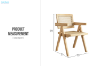 Picture of CHANDIGARH Solid Wood Replica Armchair (Natural) - 2 Chairs in 1 Carton