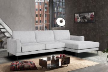Picture of [FLOOR MODEL CLEARANCE] LONG ISLAND Chaise Facing Left Sectional Fabric Sofa (Light Grey)