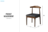 Picture of HORN Solid Wood Frame Dining Chair with Black Cushion (Walnut)