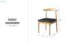 Picture of HORN Solid Wood Frame Dining Chair with Black Cushion (Natural Color)