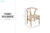 Picture of WISHBONE Solid Beech Wood Y Replica Chair (Natural) - 49x57x75