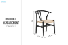 Picture of WISHBONE Solid Beech Wood Y Replica Chair (Black) - 49x57x75