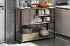 Picture of [FLOOR MODEL CLEARANCE] BESTIER Console Table with Storage Cabinet and Shelves  (Grey)