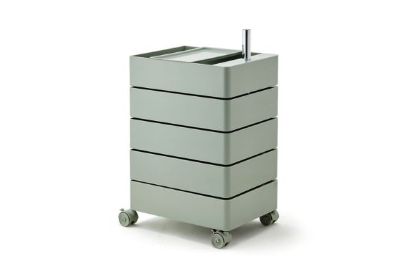Picture of  [FLOOR MODEL CLEARANCE] GALEN Rotating 5 Tier Utility Drawer Wheel Trolley - Matcha Green