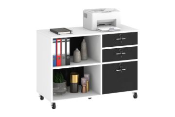 Picture of [FLOOR MODEL CLEARANCE] ZYLO File Cabinet with Wheels and 3 Lockable Drawers