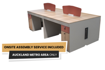 Picture of [FLOOR MODEL CLEARANCE]FOCUS 240 Office System 4-Seater Desk with Cabinets