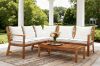 Picture of [FLOOR MODEL CLEARANCE]  WATFORD Solid Acacia Wood Outdoor Lounge Corner Sofa Set