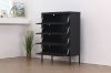 Picture of [FLOOR MODEL CLEARANCE]  STARK Steel Frame 4-Door Transparent Glass Shoe Cabinet (Black)