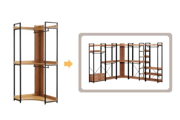 Picture of [FLOOR MODEL CLEARANCE]GARMON 200x80cm Open Wardrobe/Wall System Shelf (Corner)