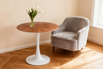 Picture of [FLOOR MODEL CLEARANCE]  JACOB D80 Round Dining Table (Walnut Colour)