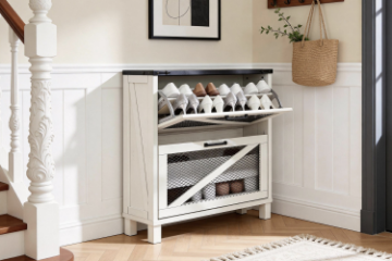 Picture of [FLOOR MODEL CLEARANCE] CAIN Shoe Cabinet with 2 Flip Drawers