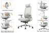 Picture of VEYRA Premium High Back Office Chair with Honeycomb Seat Cushion & Adjustable Headrest, Backrest & Lumbar Support, 3D Armrests and Seat Slider  