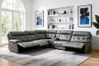 Picture of SOMNIX Air Leather Manual Reclining Sectional Sofa with Storage Console & Cup Holders & USB & Type-C Ports (Charcaol)