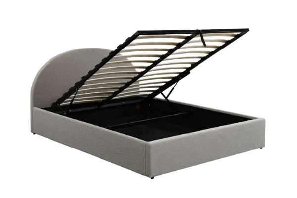 Picture of HOFFMAN Queen Size Fabric Bed Frame with Gas Lift Storage (Grey)