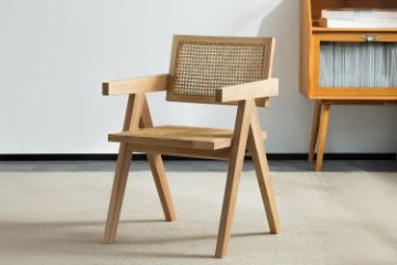 Picture of CHANDIGARH Solid Wood Replica Armchair (Natural)