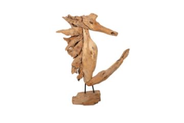 Picture of 659-002 Teak Wood Seahorse Sculpture (37x70cm)