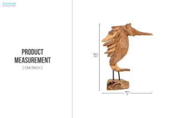 Picture of 659-003 Teak Wood Seahorse Sculpture (30x65cm)