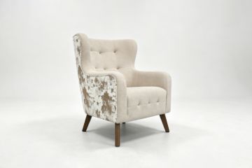 Picture of LUNORA Beige Accent Armchair/Sofa Chair with Floral Outer Back