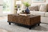 Picture of DALIRIN Acacia Wood Storage Coffee Table with Celeste Weave 