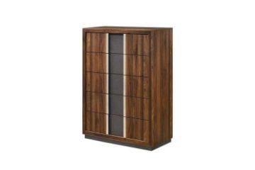 Picture of  [FLOOR MODEL CLEARANCE] SANDRA 5-Drawer Tallboy (Walnut Colour)