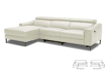 Picture of  [FLOOR MODEL CLEARANCE]  EDICOTT 100% Genuine Leather Power Reclining Sectional Chaise Facing Left Sofa